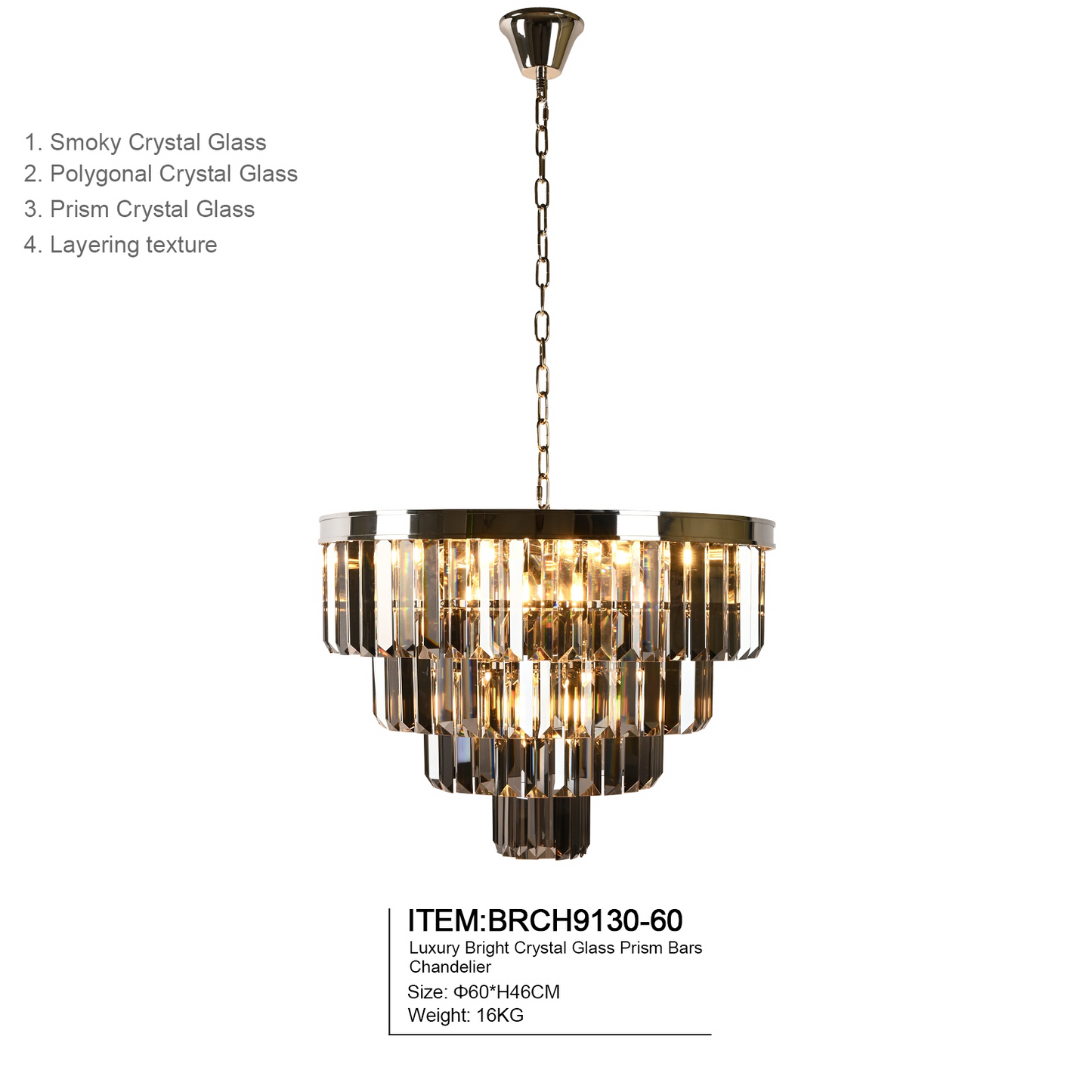 Elegant Crystal Glass Prism Chandelier