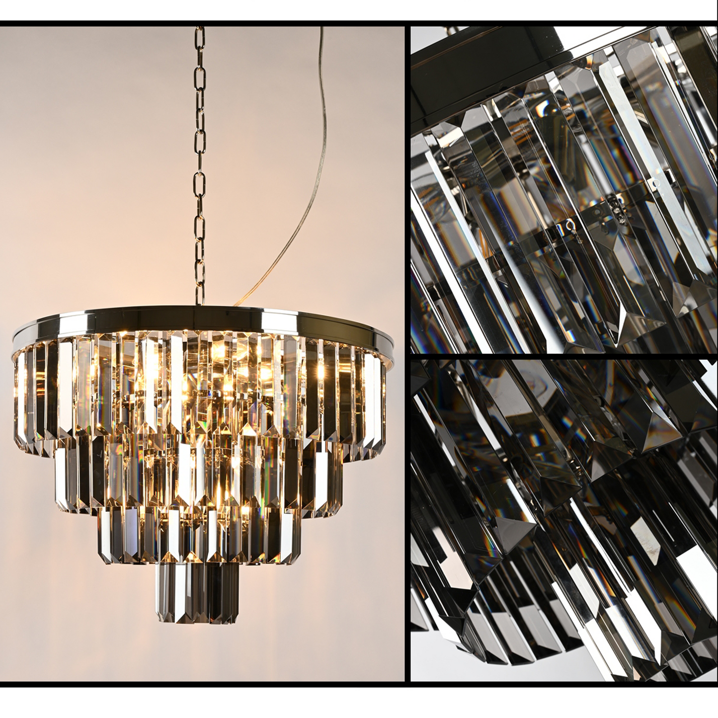 Elegant Crystal Glass Prism Chandelier