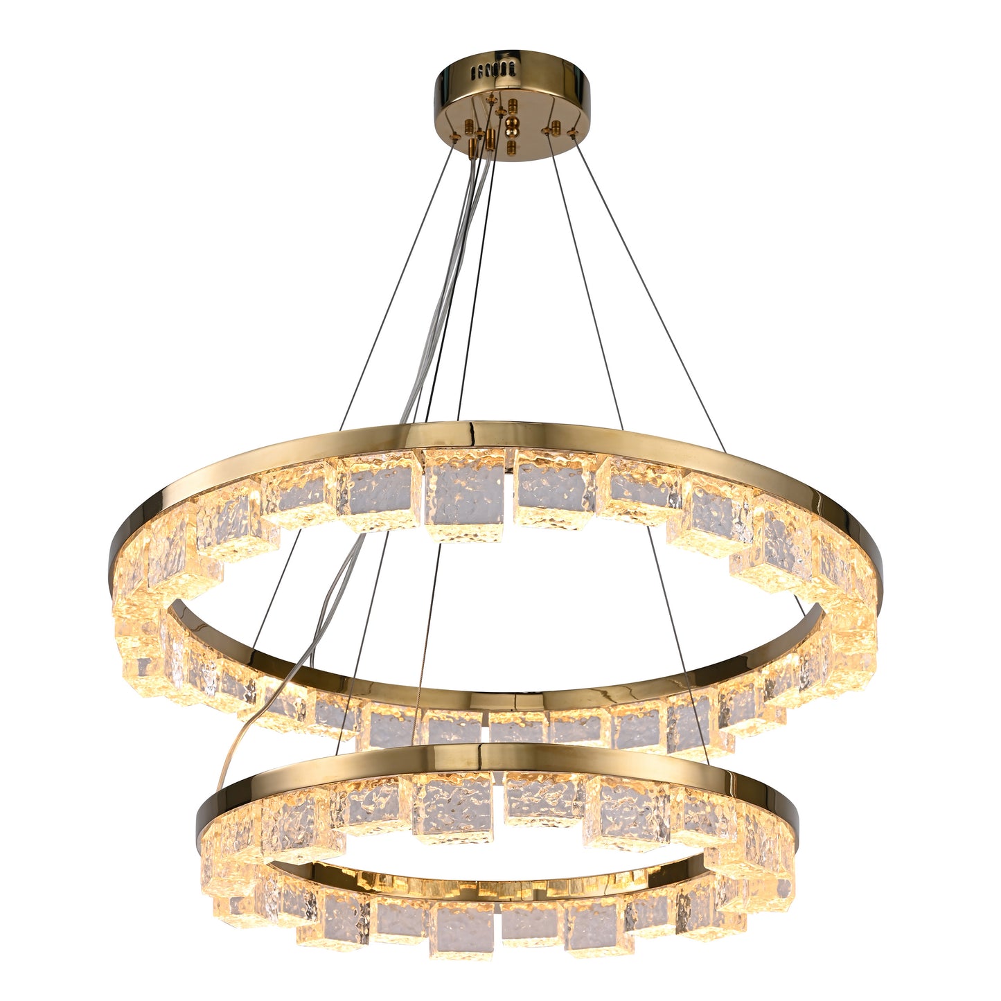 Modern Dual-Ring Wave Chandelier