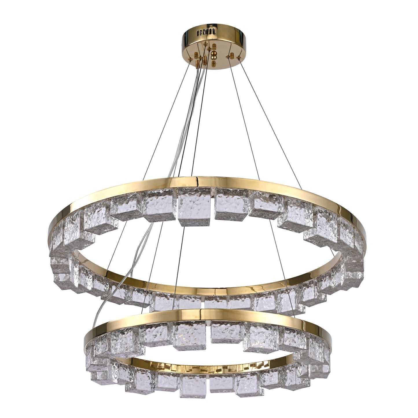 Modern Dual-Ring Wave Chandelier