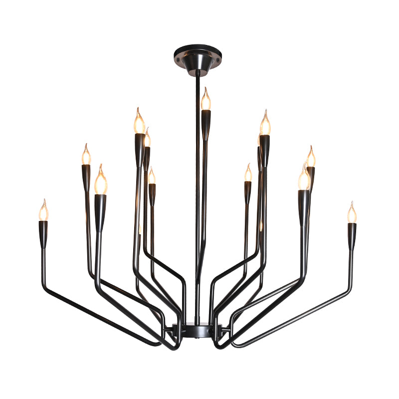 American-Style Antique Brass Bud Chandelier with 15 Holders