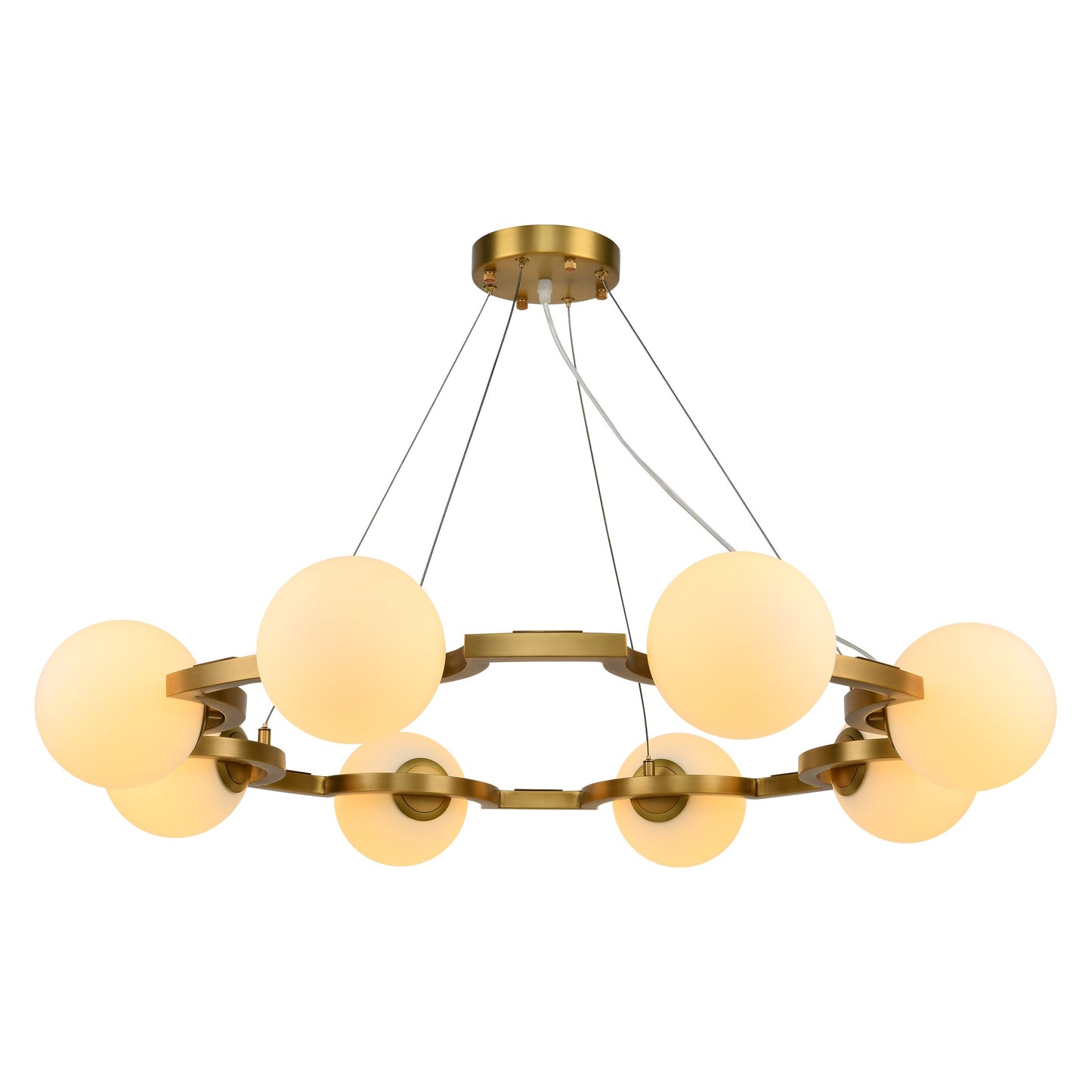 8 Lights Opal Glass Chandelier