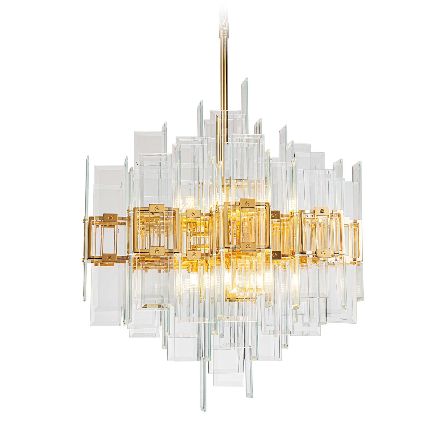 Magic city layered glass panels chandelier