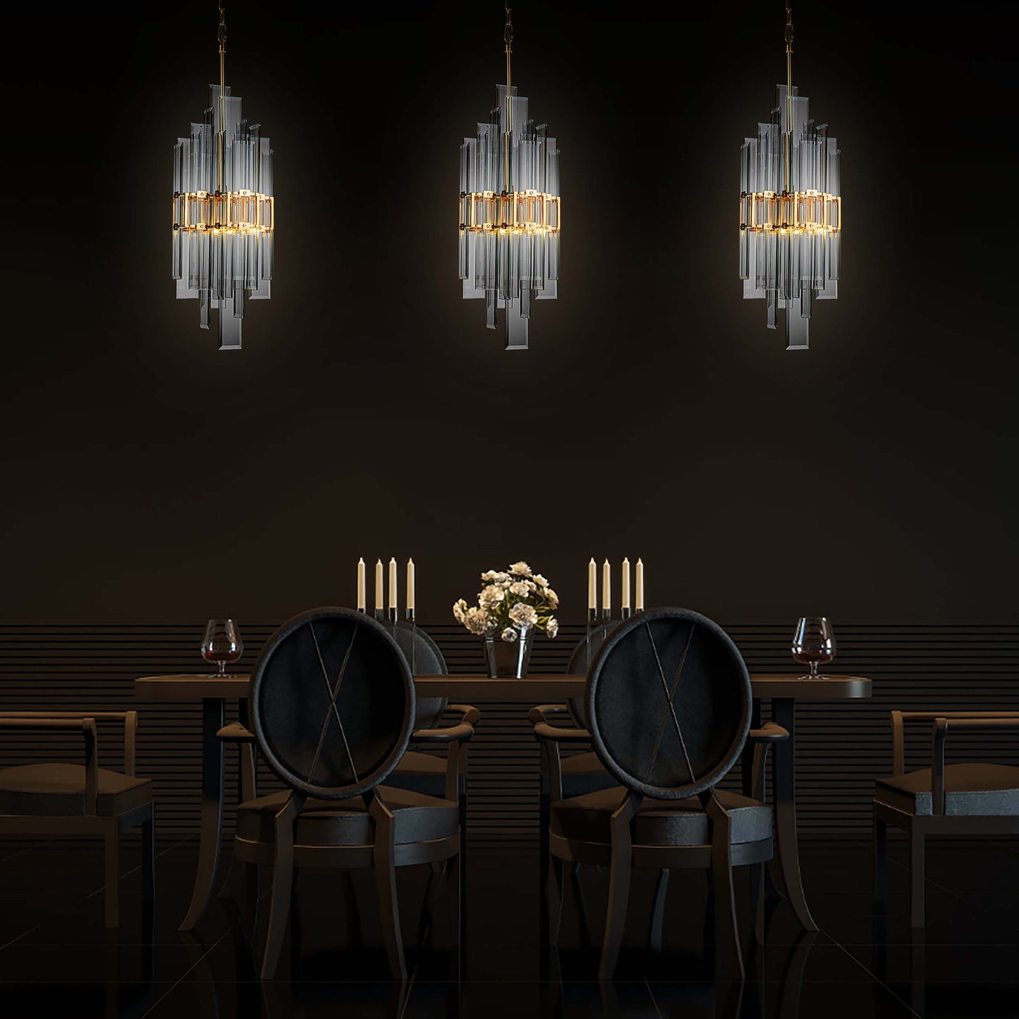 Urban Elegance glass panels Chandelier