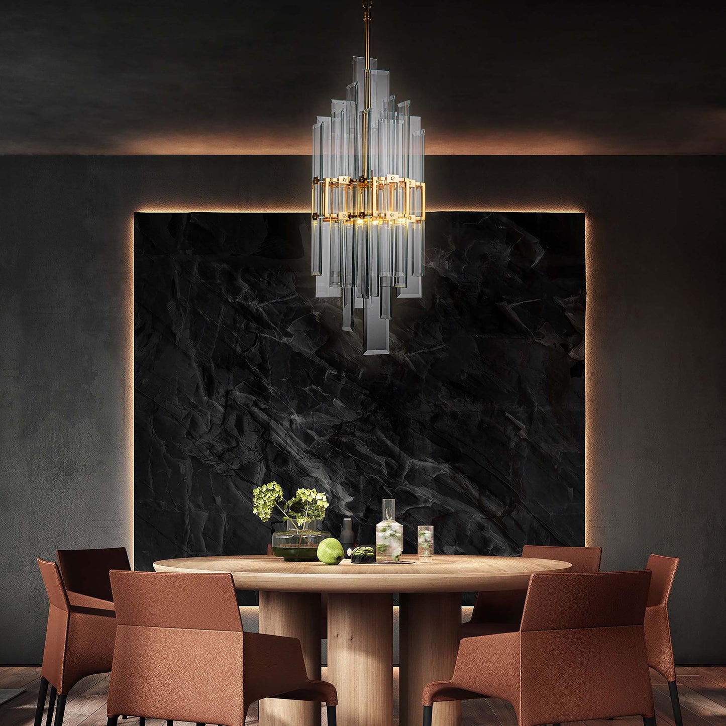 Urban Elegance glass panels Chandelier