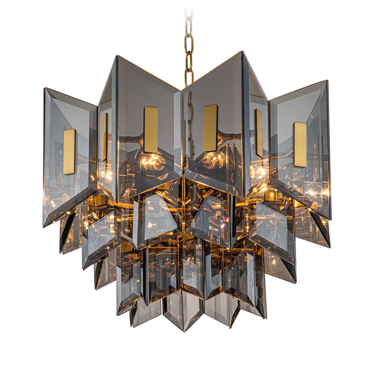 Modern simple style glass steel chandelier