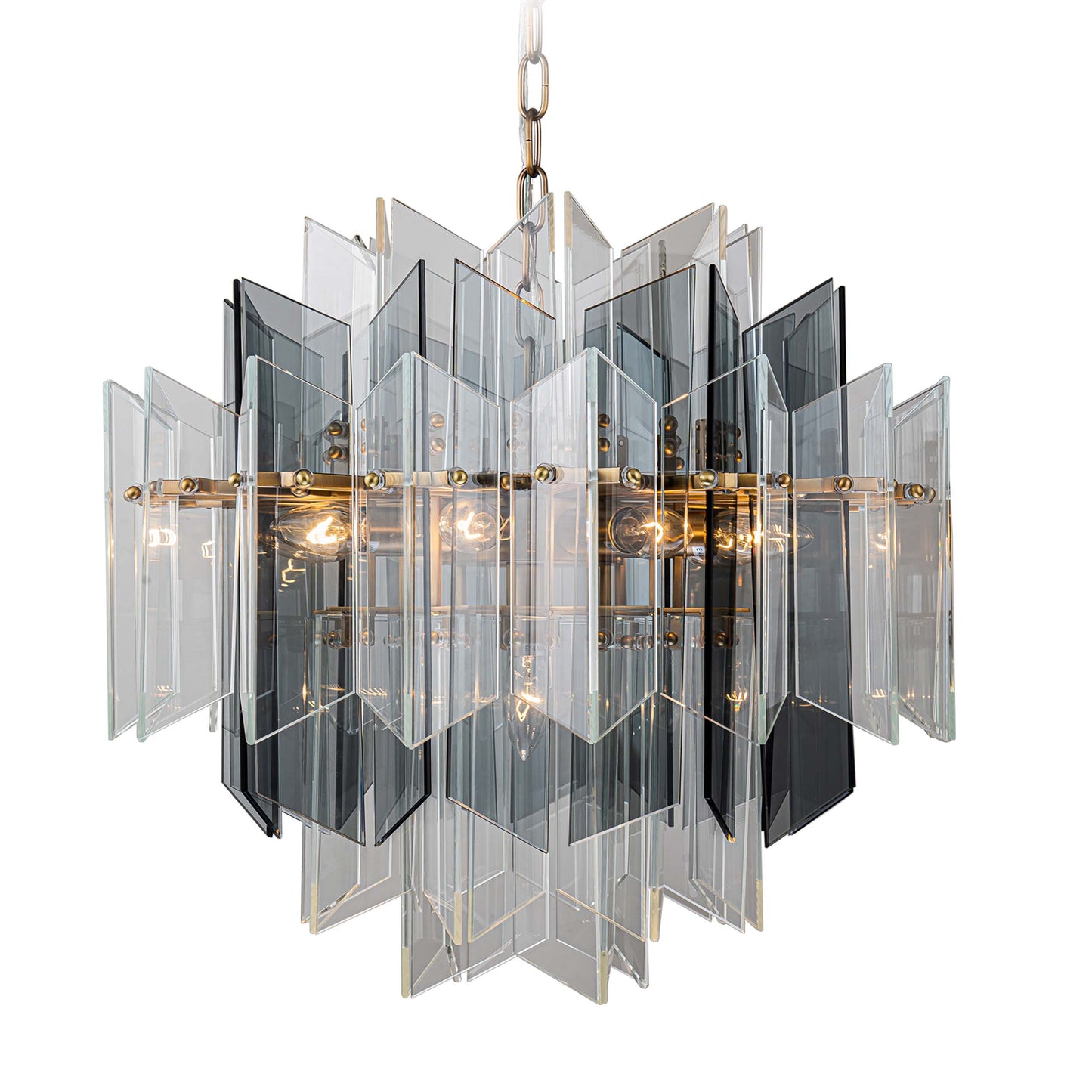 Modern Simple Cross Smoked Glass Chandelier