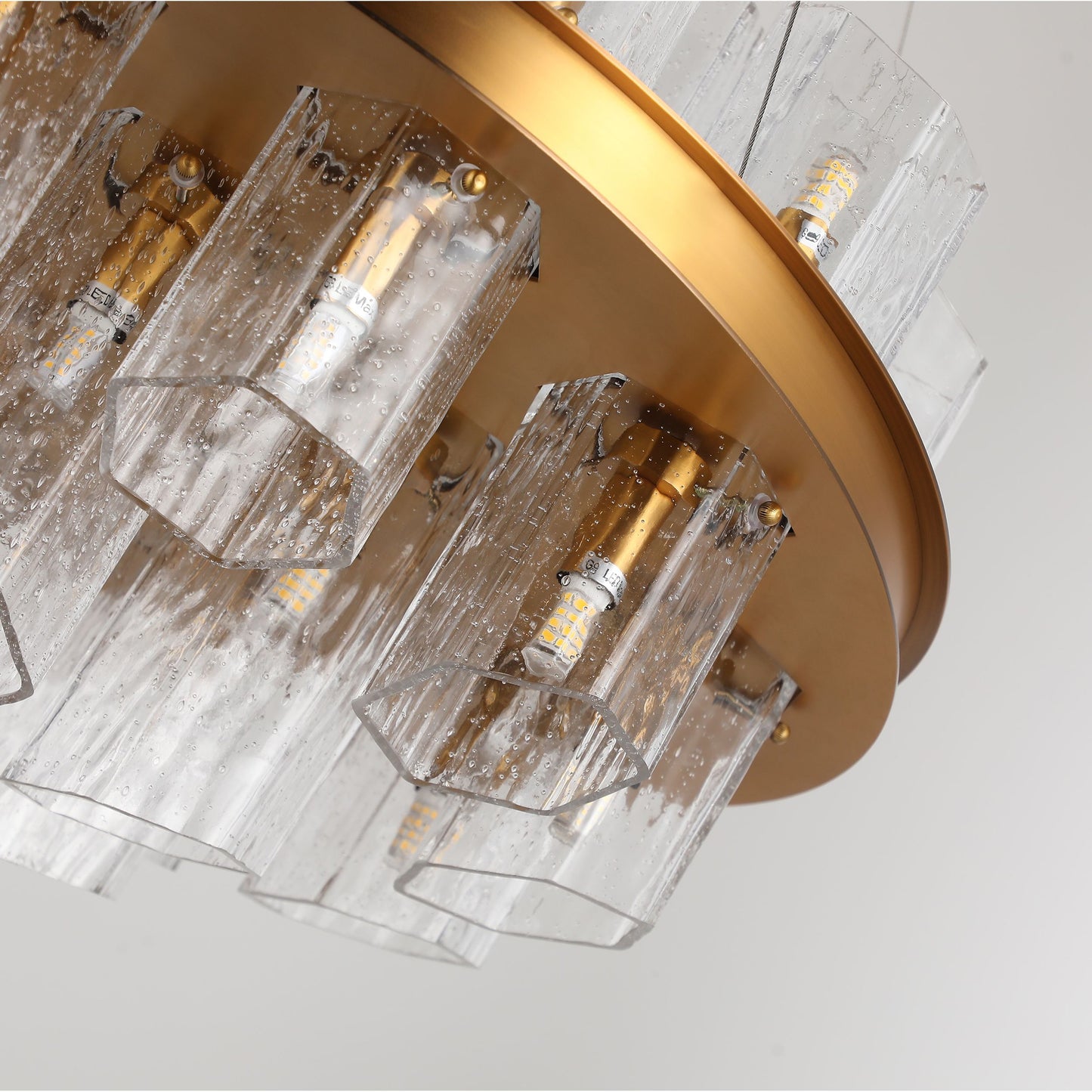 Modern Hexagonal Glass Chandelier