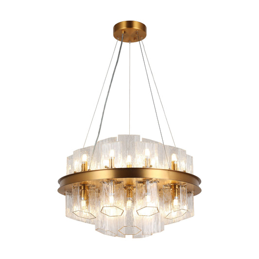 Modern Hexagonal Glass Chandelier