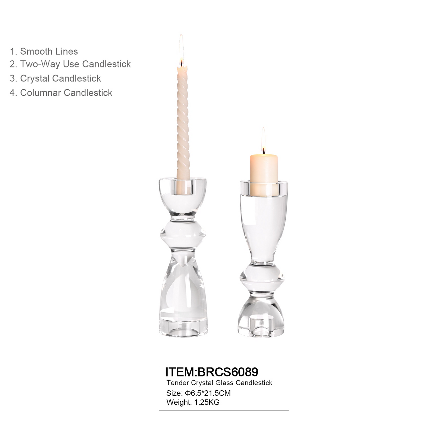 Exquisite Crystal Glass Candlestick