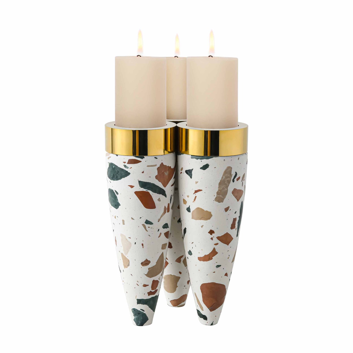 Colorful Terrazzo Marble Tripod Candle Holder