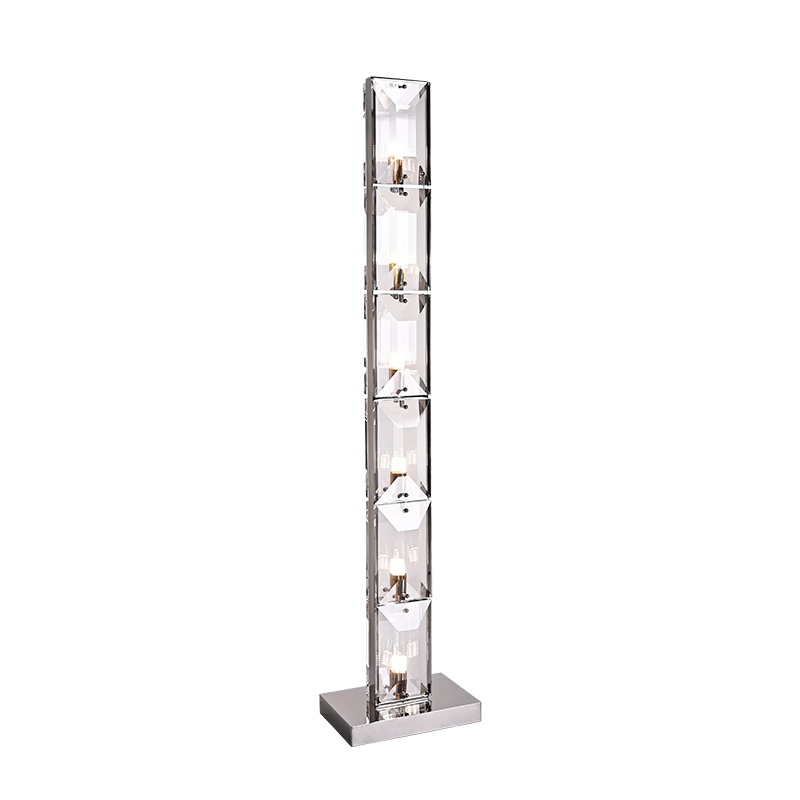 Regal Pyramid Crystal Glass Floor Lamp