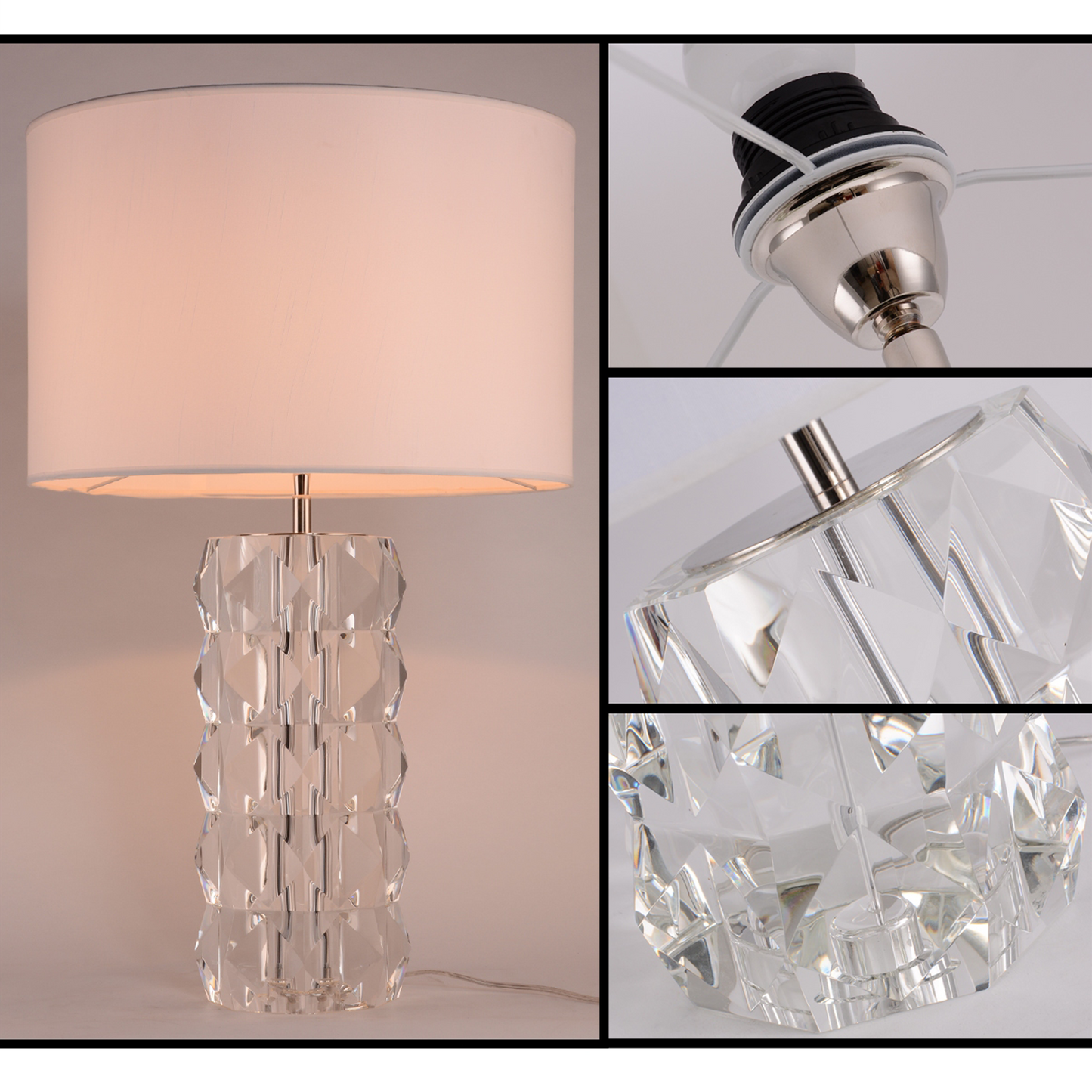 Luxurious Round Crystal Glass Table Lamps