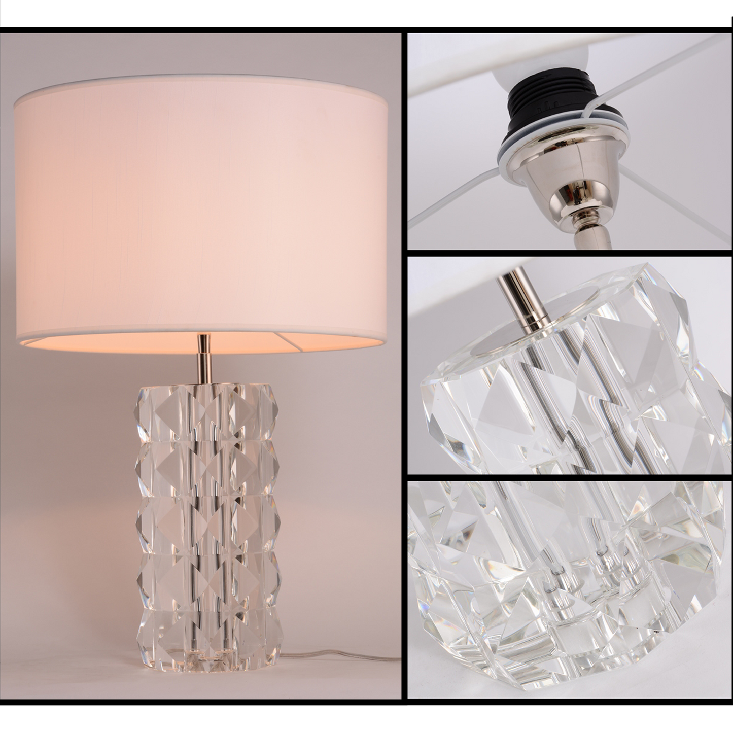 Luxurious Round Crystal Glass Table Lamps