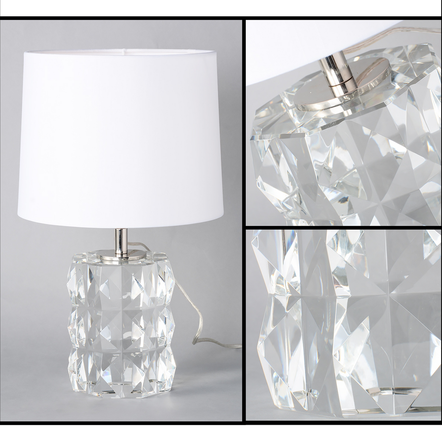 Luxurious Round Crystal Glass Table Lamps