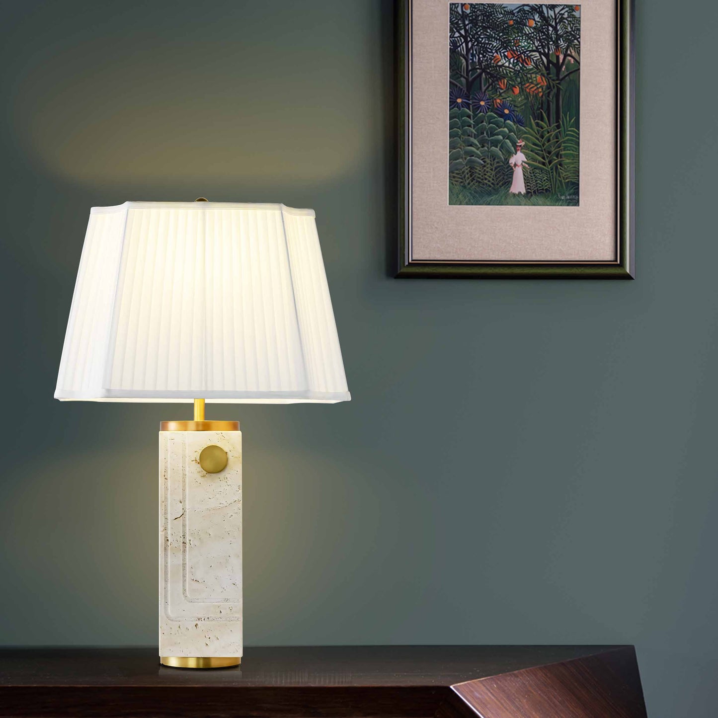 Luxurious Travertine Stone Lamp