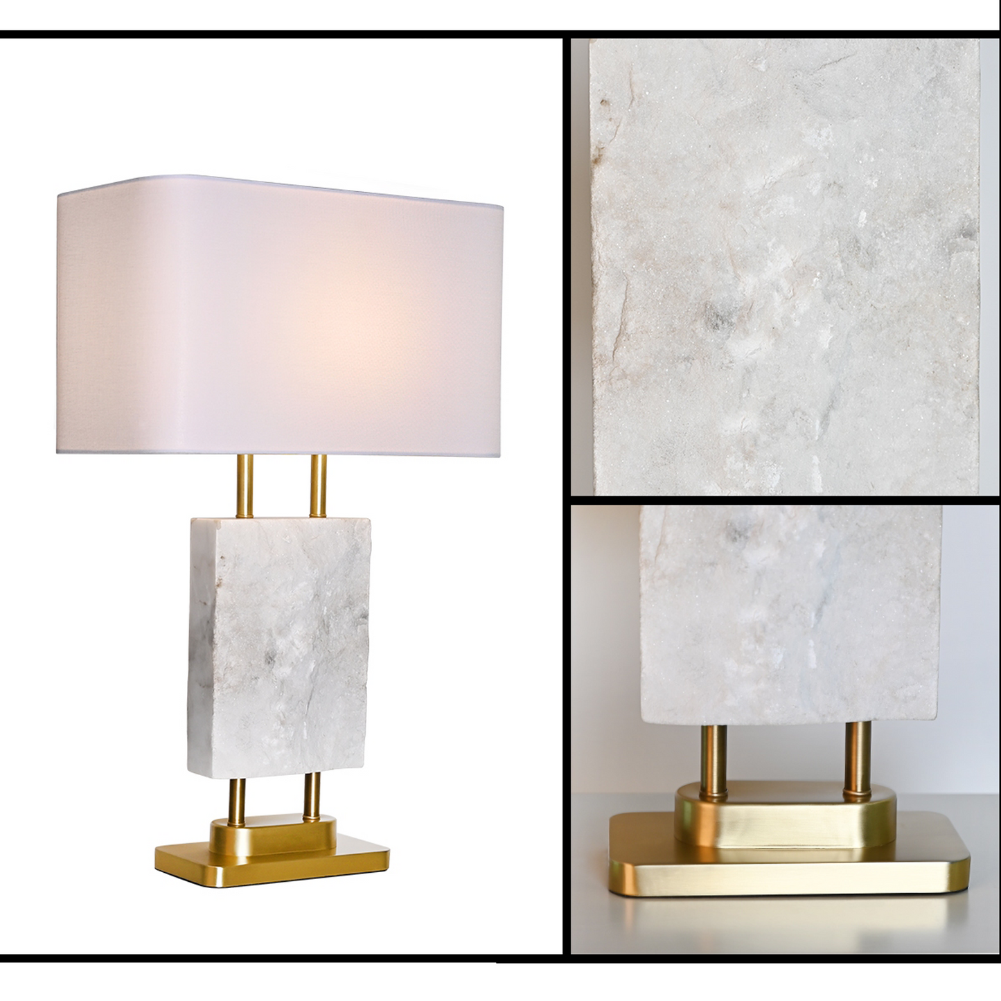 Modern White Marble Table Lamp