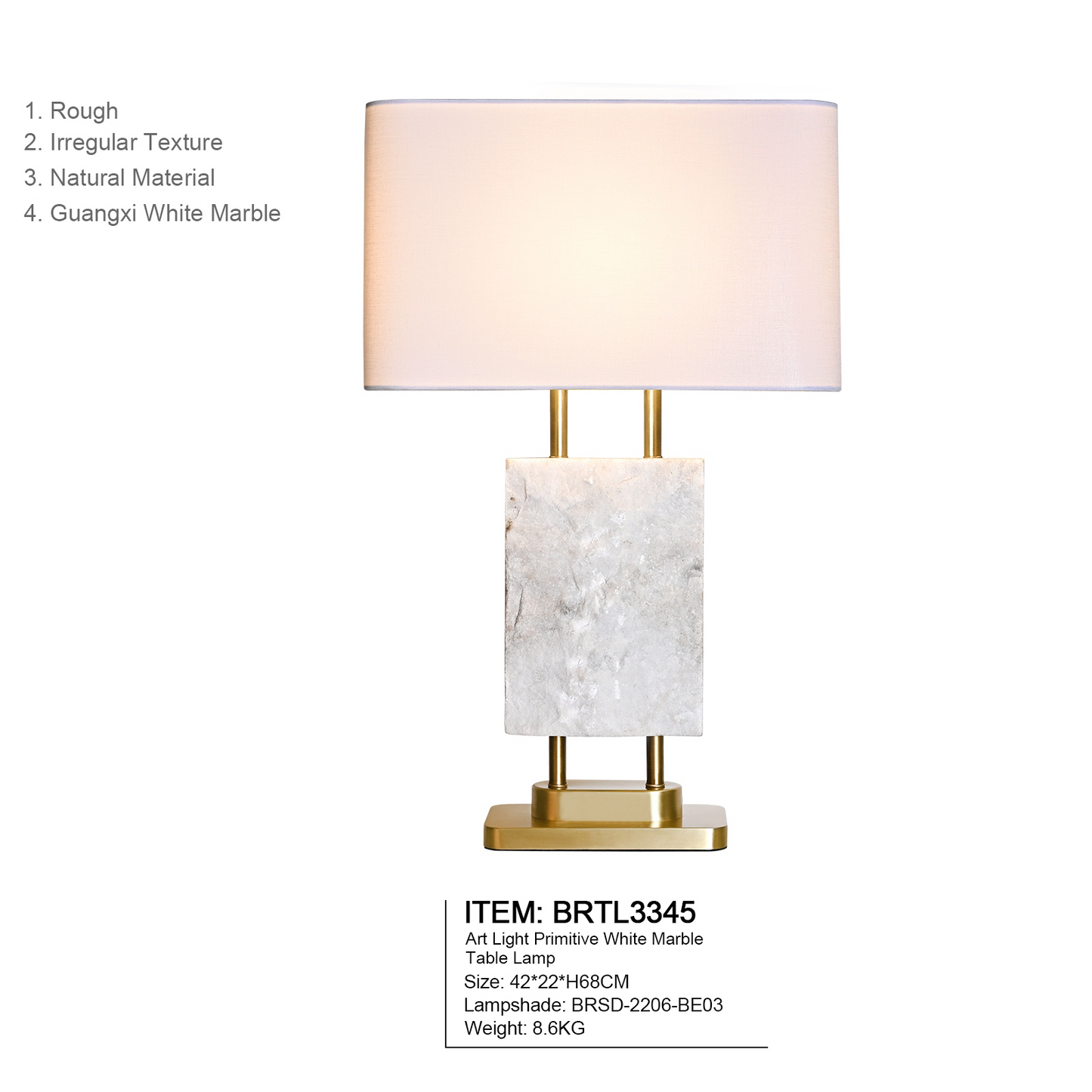 Modern White Marble Table Lamp