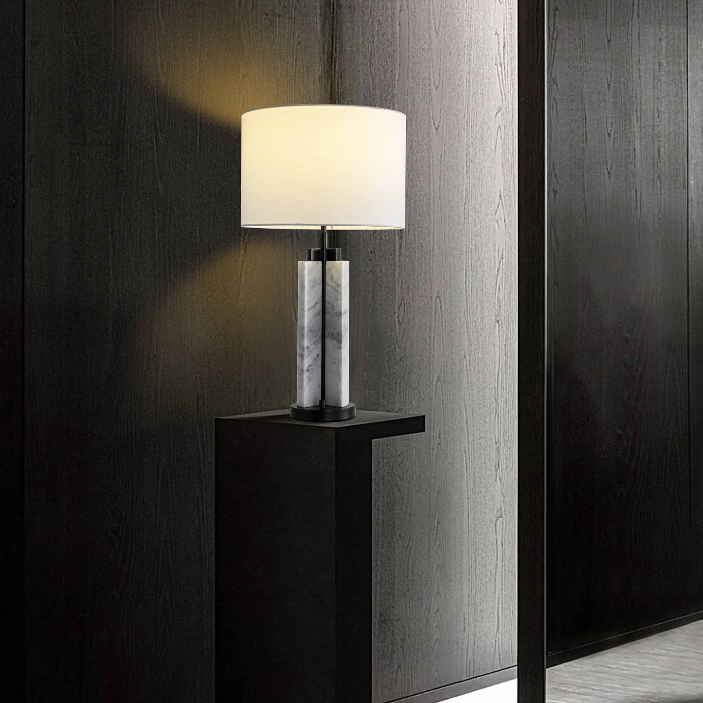 Modern Dimmable White Marble Table Lamp