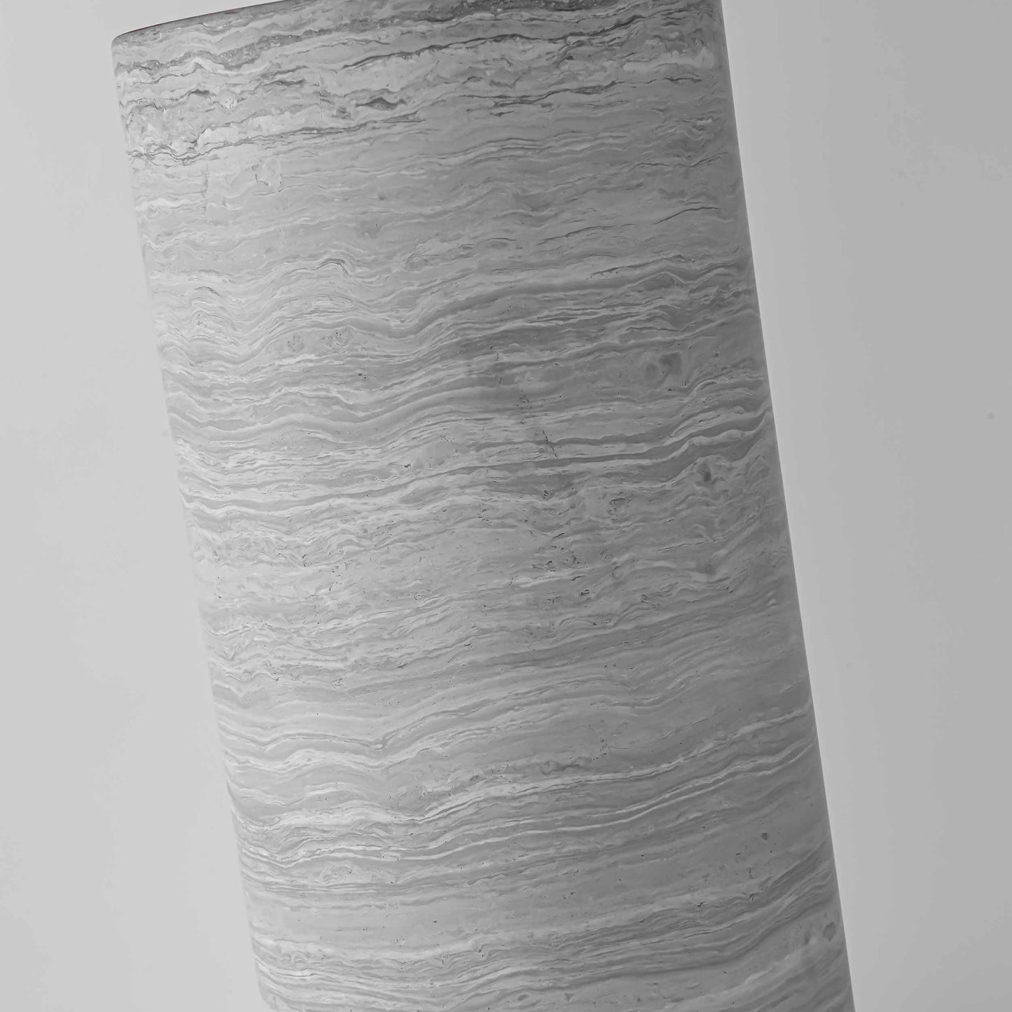 Contemporary Gray Wood Marble Table Lamp