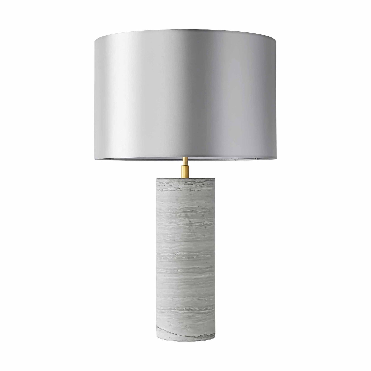 Contemporary Gray Wood Marble Table Lamp