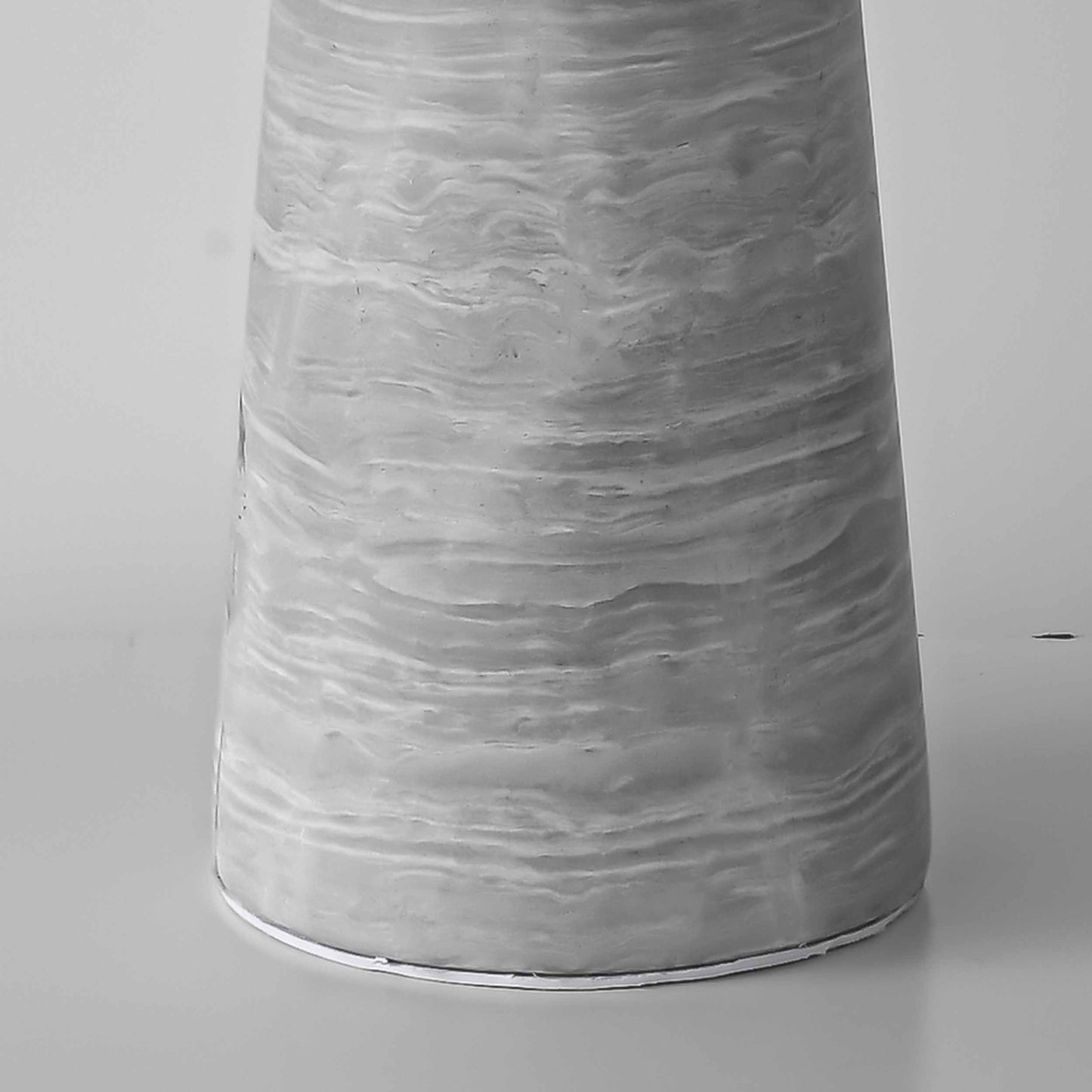 Minimalist Gray Marble Table Lamp with Metal Shade