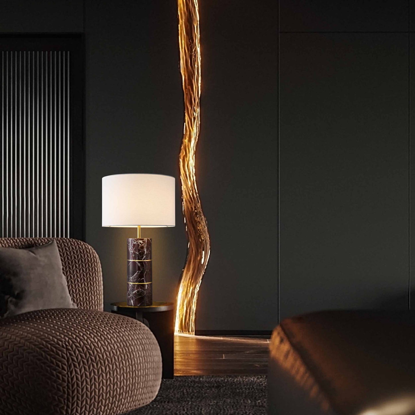 Luxurious Violet Marble Table Lamp