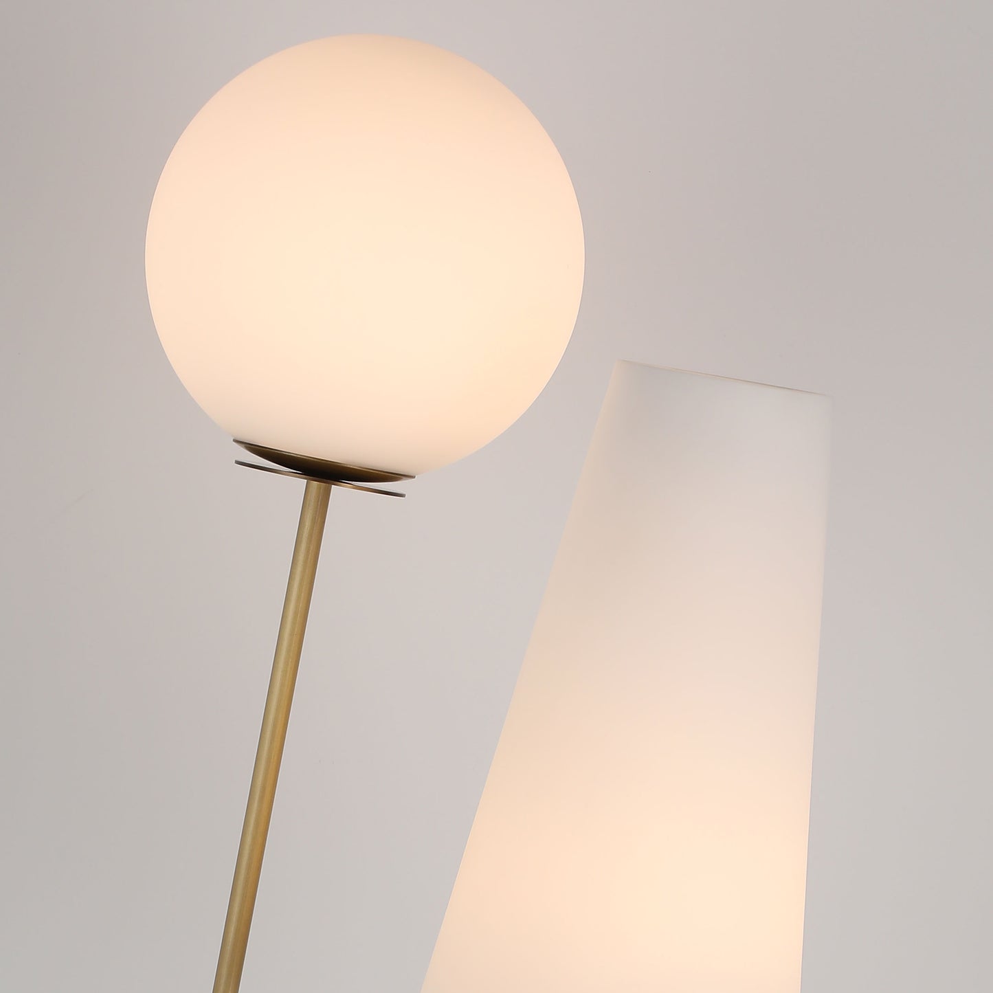 Modern Two-Shaded Opal Glass Lamp