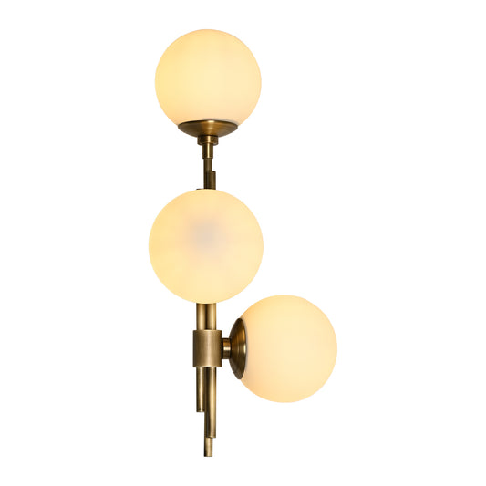 Moderne Wandlampe mit Milchglaskugeln und Fruchtmelonenmotiv